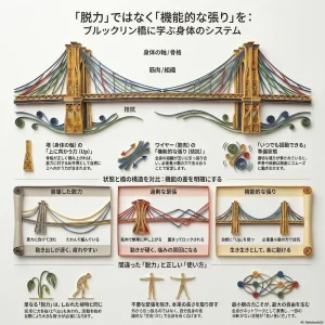 「脱力」ではなく「機能的な張り」を：ブルックリン橋に学ぶ身体のシステム